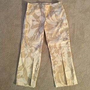 Zara Basic tropical print cropped pants